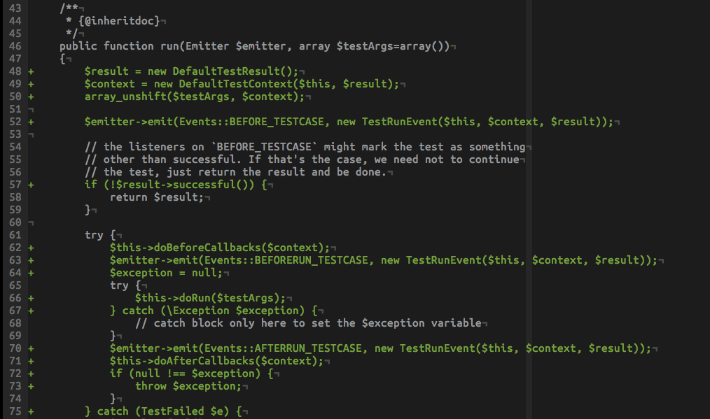 Sample Diff Coverage for a Single File